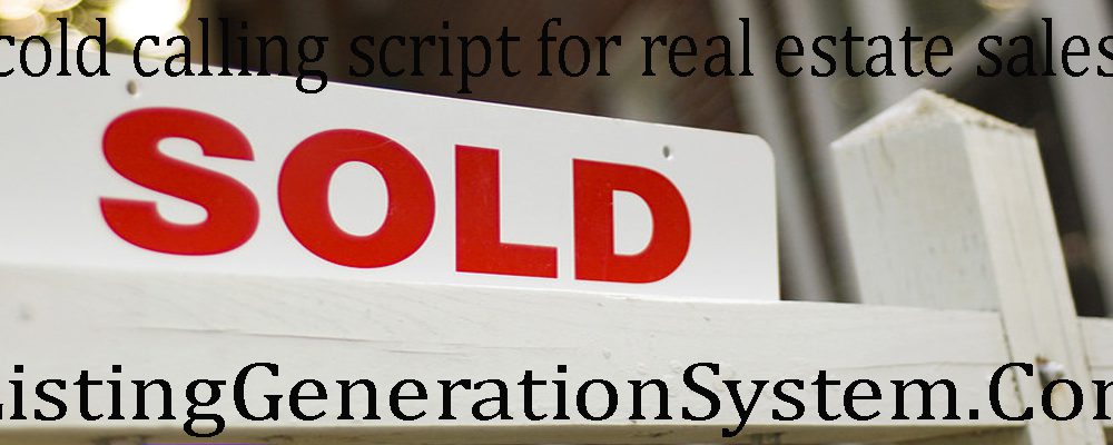 cold calling script for real estate sales